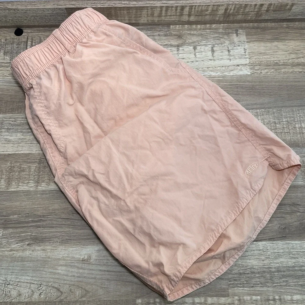 Aftco Swim Shorts Mens Medium Orange Performance Drawstring Mesh Lined 7